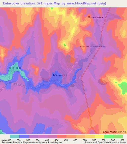Belusovka,Kazakhstan Elevation Map