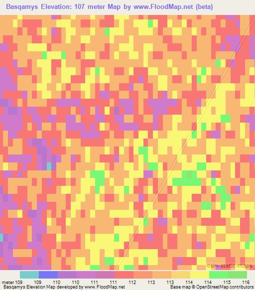 Basqamys,Kazakhstan Elevation Map