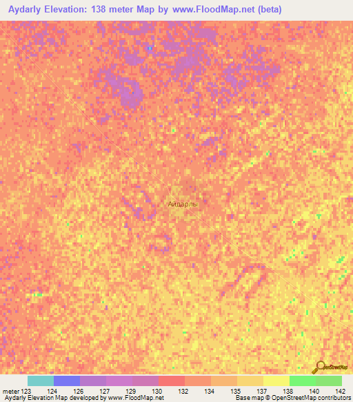 Aydarly,Kazakhstan Elevation Map