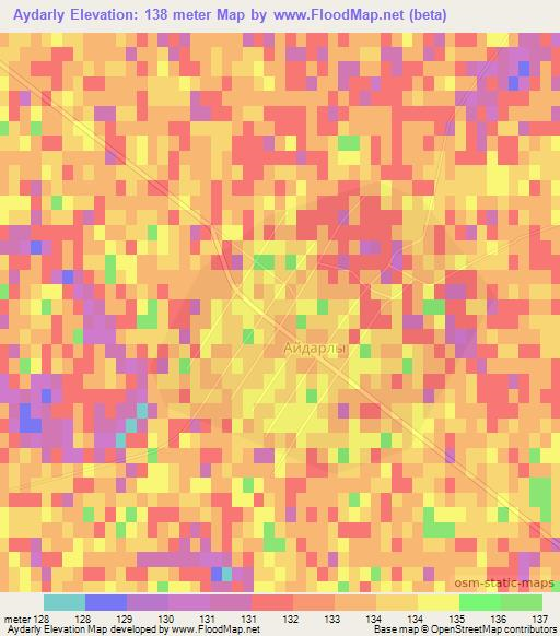 Aydarly,Kazakhstan Elevation Map