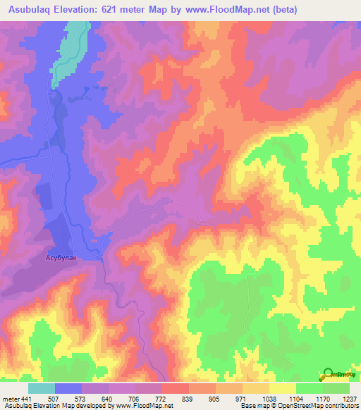 Asubulaq,Kazakhstan Elevation Map