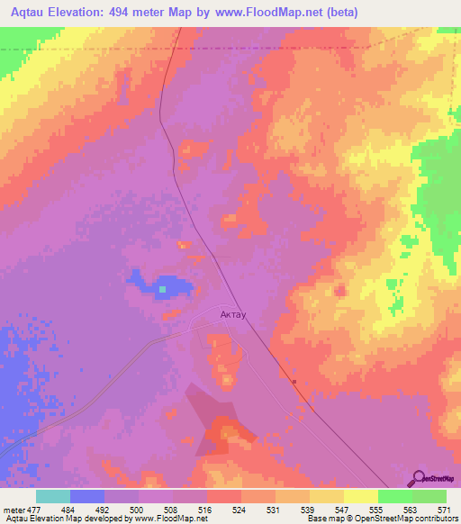 Aqtau,Kazakhstan Elevation Map