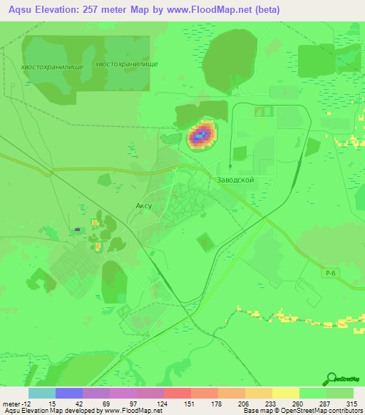 Aqsu,Kazakhstan Elevation Map
