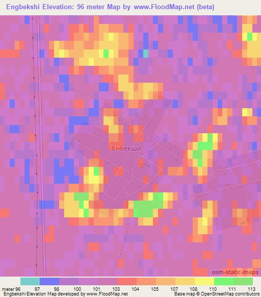 Engbekshi,Kazakhstan Elevation Map