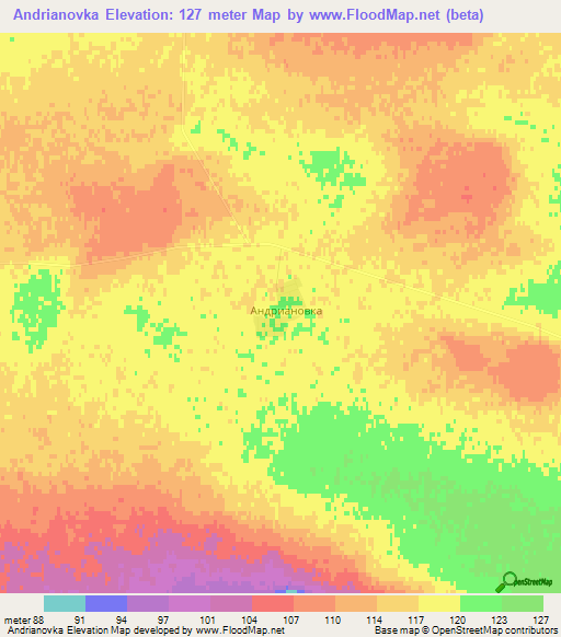 Andrianovka,Kazakhstan Elevation Map
