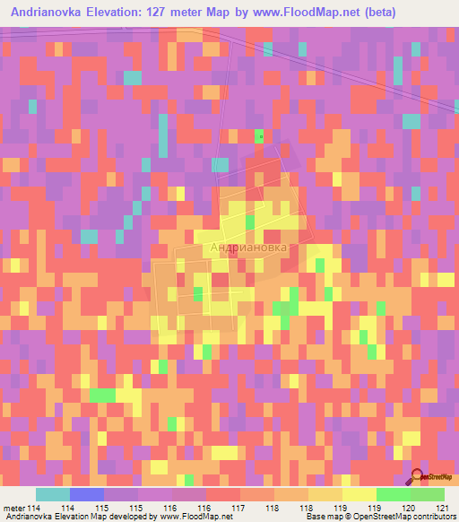 Andrianovka,Kazakhstan Elevation Map