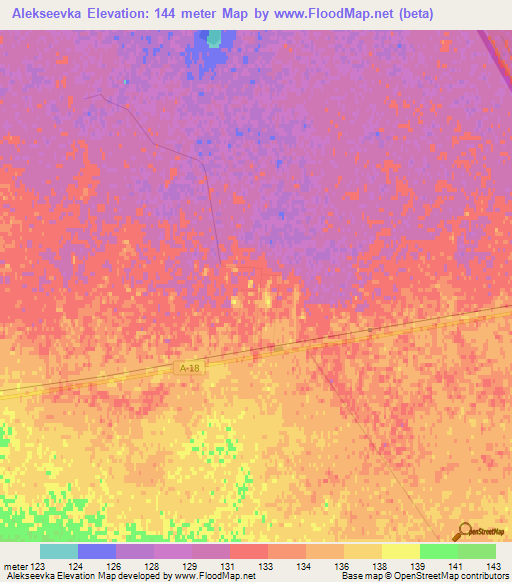 Alekseevka,Kazakhstan Elevation Map