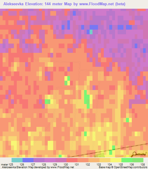 Alekseevka,Kazakhstan Elevation Map