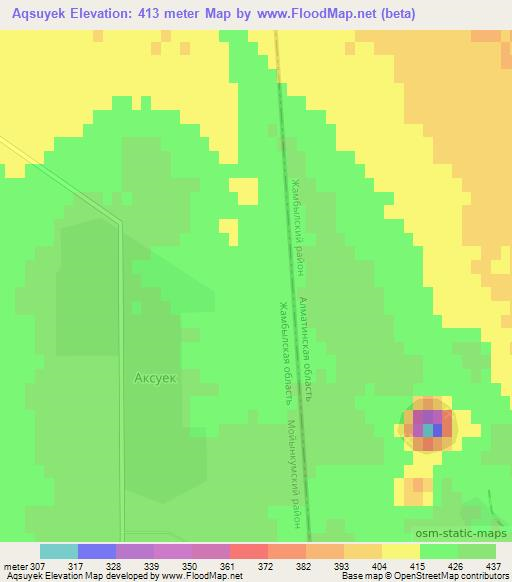 Aqsuyek,Kazakhstan Elevation Map