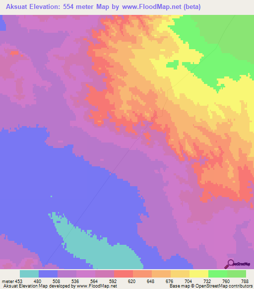 Aksuat,Kazakhstan Elevation Map