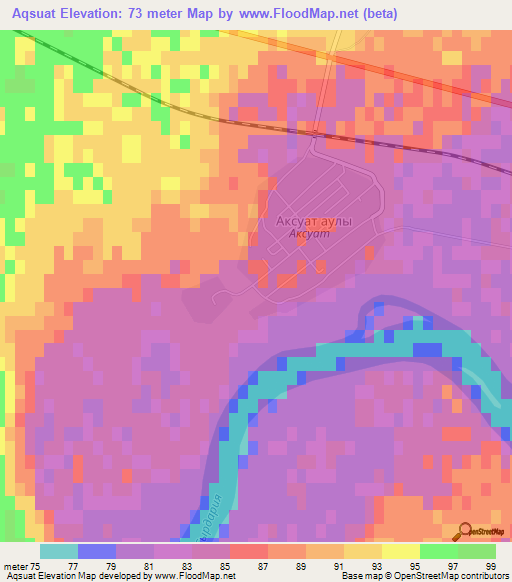 Aqsuat,Kazakhstan Elevation Map
