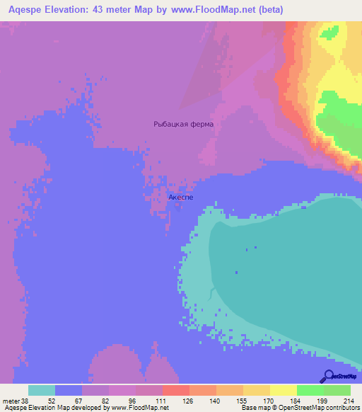 Aqespe,Kazakhstan Elevation Map