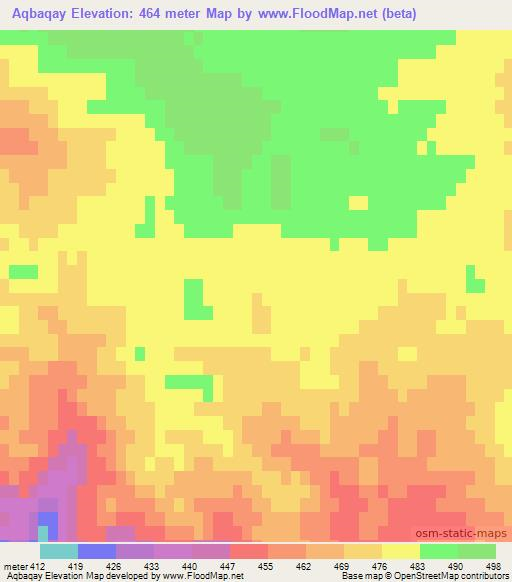 Aqbaqay,Kazakhstan Elevation Map
