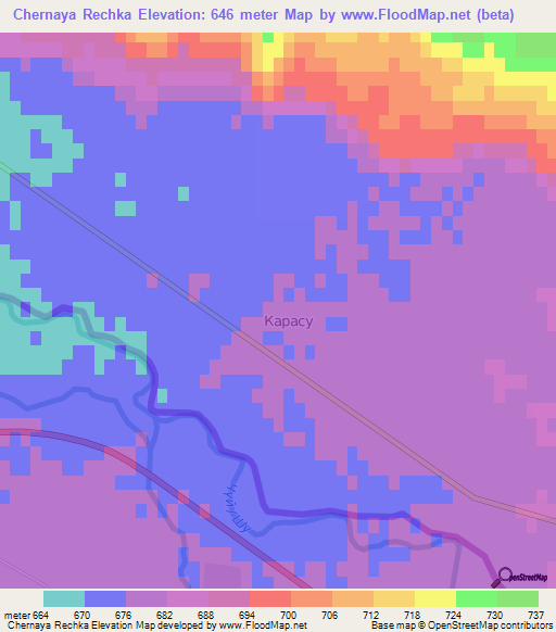 Chernaya Rechka,Kazakhstan Elevation Map
