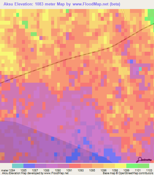 Aksu,China Elevation Map