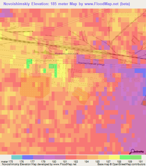 Novoishimskiy,Kazakhstan Elevation Map