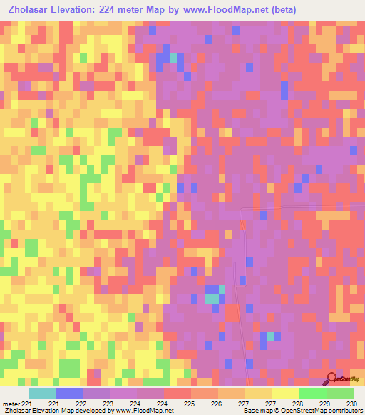 Zholasar,Kazakhstan Elevation Map