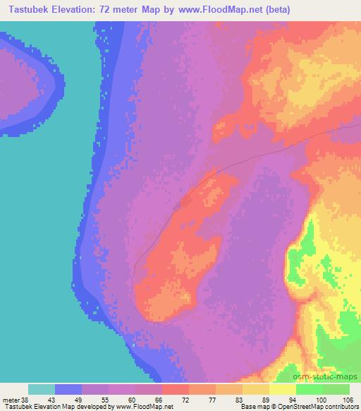 Tastubek,Kazakhstan Elevation Map
