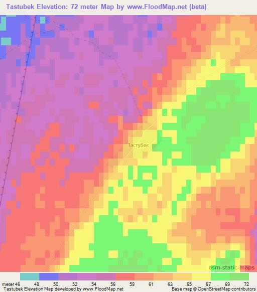 Tastubek,Kazakhstan Elevation Map