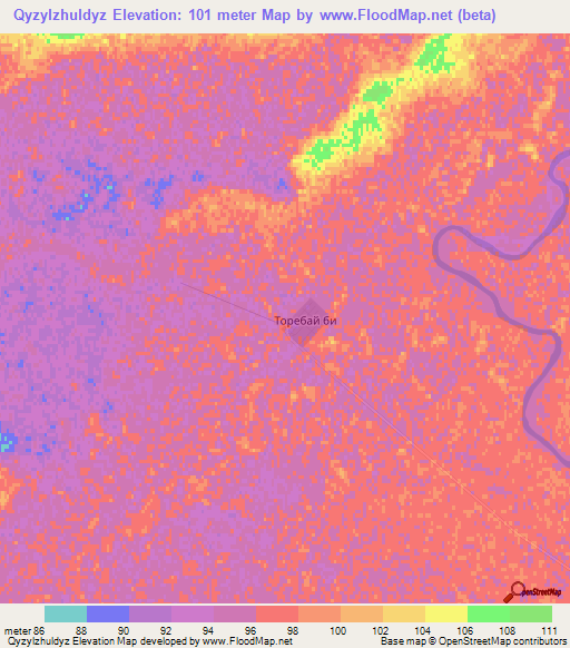 Qyzylzhuldyz,Kazakhstan Elevation Map