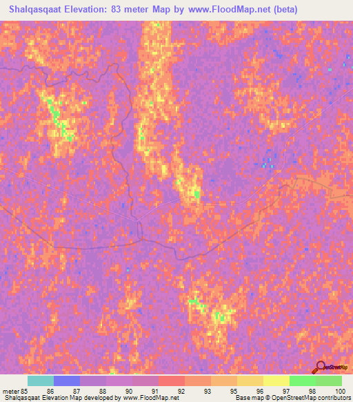 Shalqasqaat,Kazakhstan Elevation Map