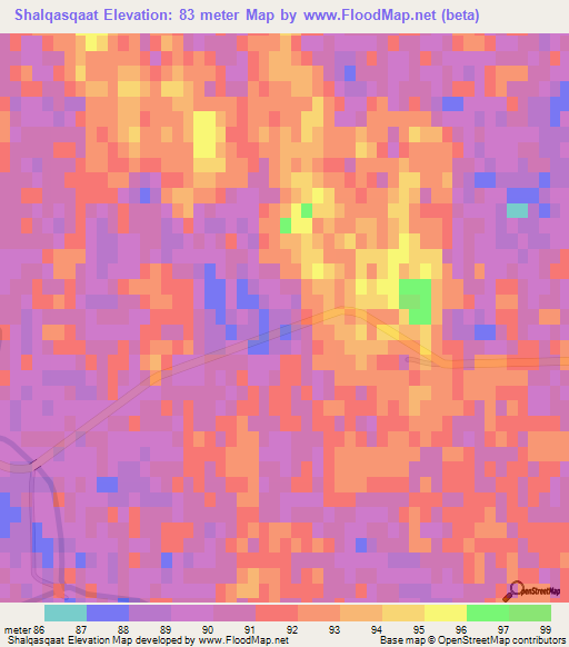 Shalqasqaat,Kazakhstan Elevation Map