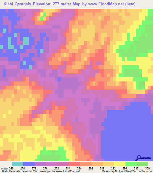 Kishi Qamqaly,Kazakhstan Elevation Map