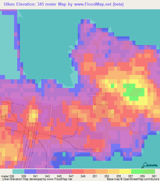 Ulken,Kazakhstan Elevation Map