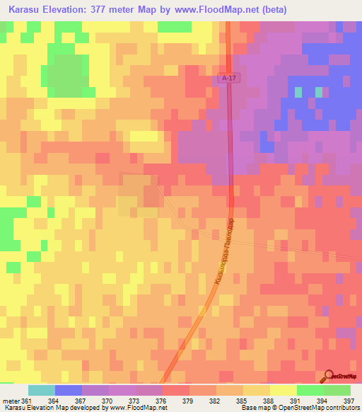 Karasu,Kazakhstan Elevation Map
