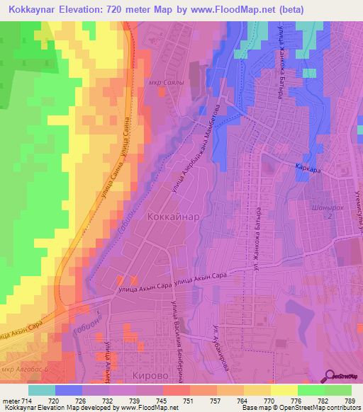 Kokkaynar,Kazakhstan Elevation Map
