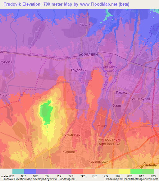 Trudovik,Kazakhstan Elevation Map