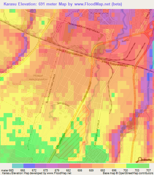 Karasu,Kazakhstan Elevation Map