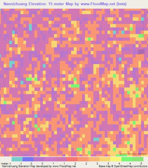 Nannizhuang,China Elevation Map