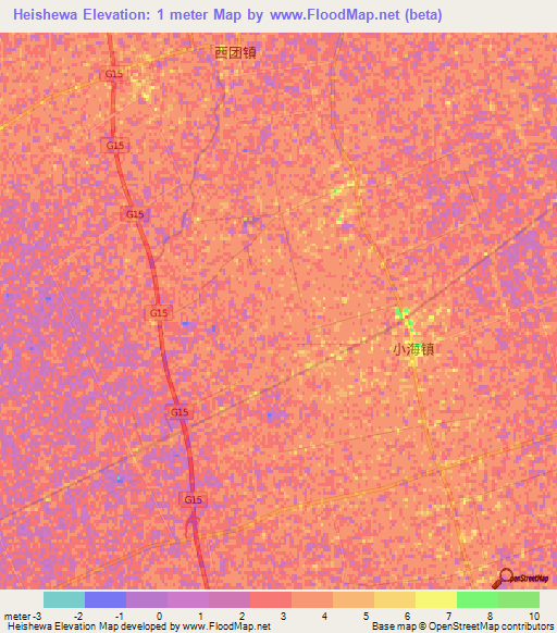 Heishewa,China Elevation Map