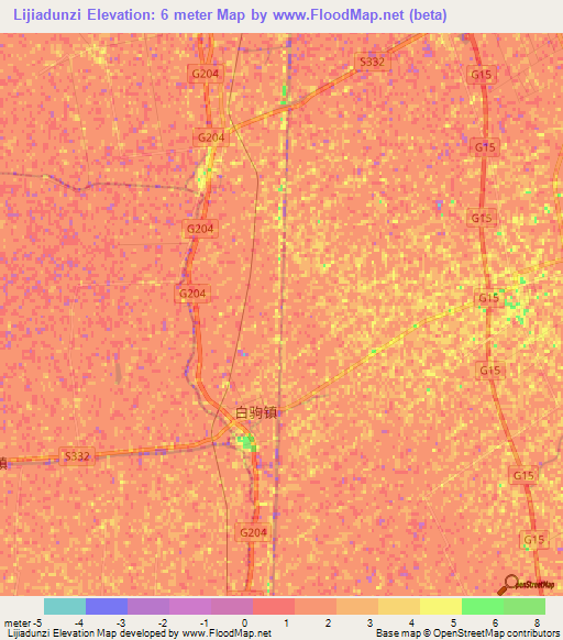 Lijiadunzi,China Elevation Map