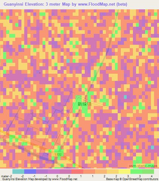 Guanyinsi,China Elevation Map