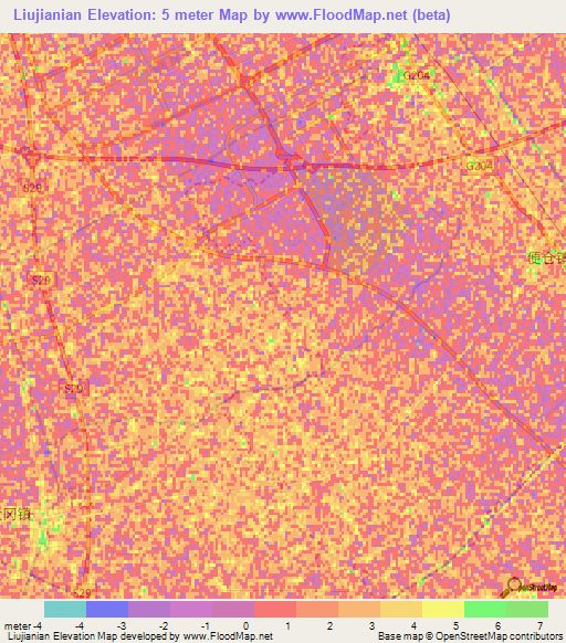 Liujianian,China Elevation Map