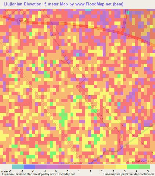 Liujianian,China Elevation Map
