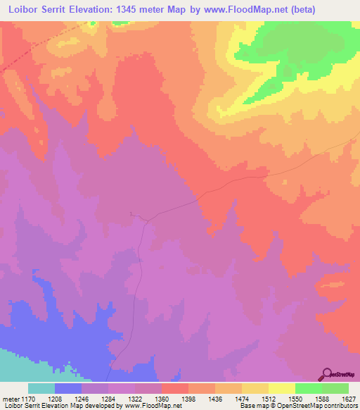 Loibor Serrit,Tanzania Elevation Map