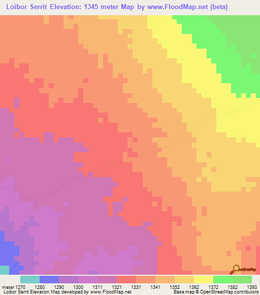 Loibor Serrit,Tanzania Elevation Map