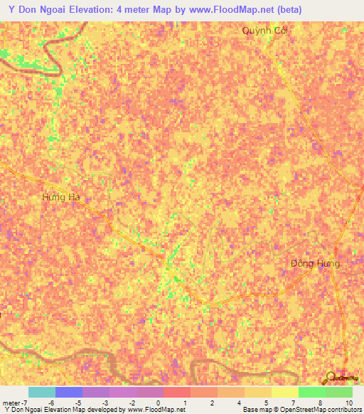 Y Don Ngoai,Vietnam Elevation Map