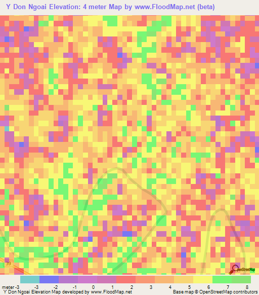 Y Don Ngoai,Vietnam Elevation Map