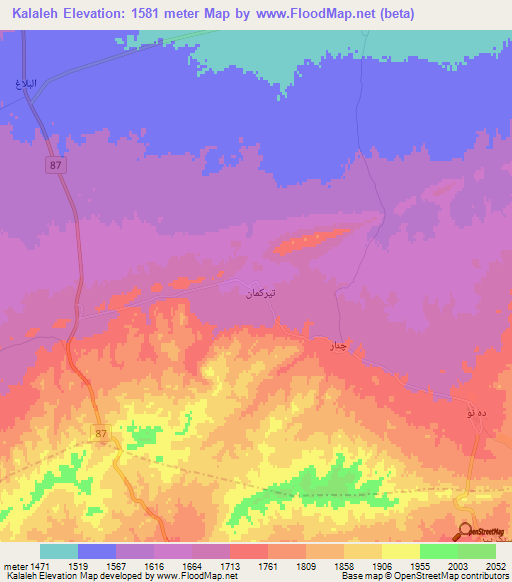 Kalaleh,Iran Elevation Map