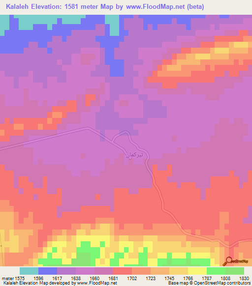 Kalaleh,Iran Elevation Map