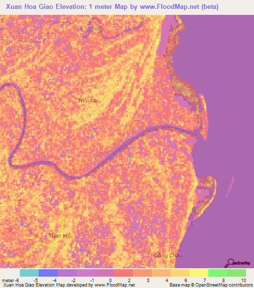 Xuan Hoa Giao,Vietnam Elevation Map