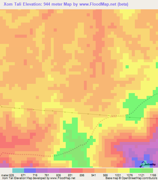 Xom Tali,Vietnam Elevation Map