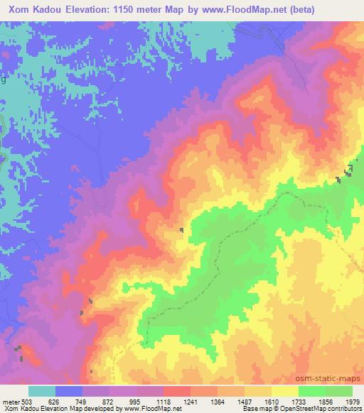 Xom Kadou,Vietnam Elevation Map