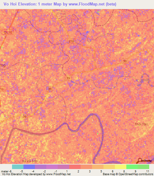 Vo Hoi,Vietnam Elevation Map