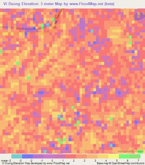 Vi Duong,Vietnam Elevation Map