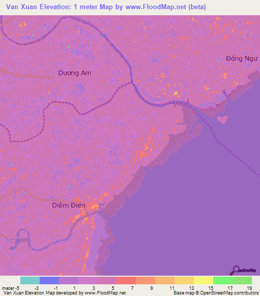 Van Xuan,Vietnam Elevation Map